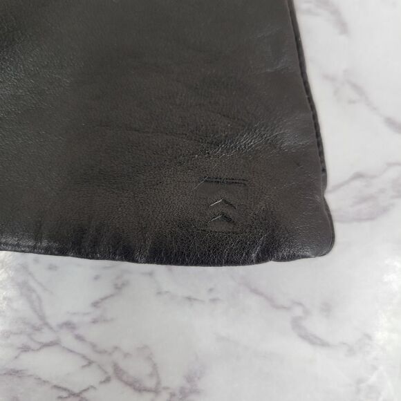 Isotoner Black Leather Driving Gloves with Knit Lining Women's Large - Picture 4 of 13